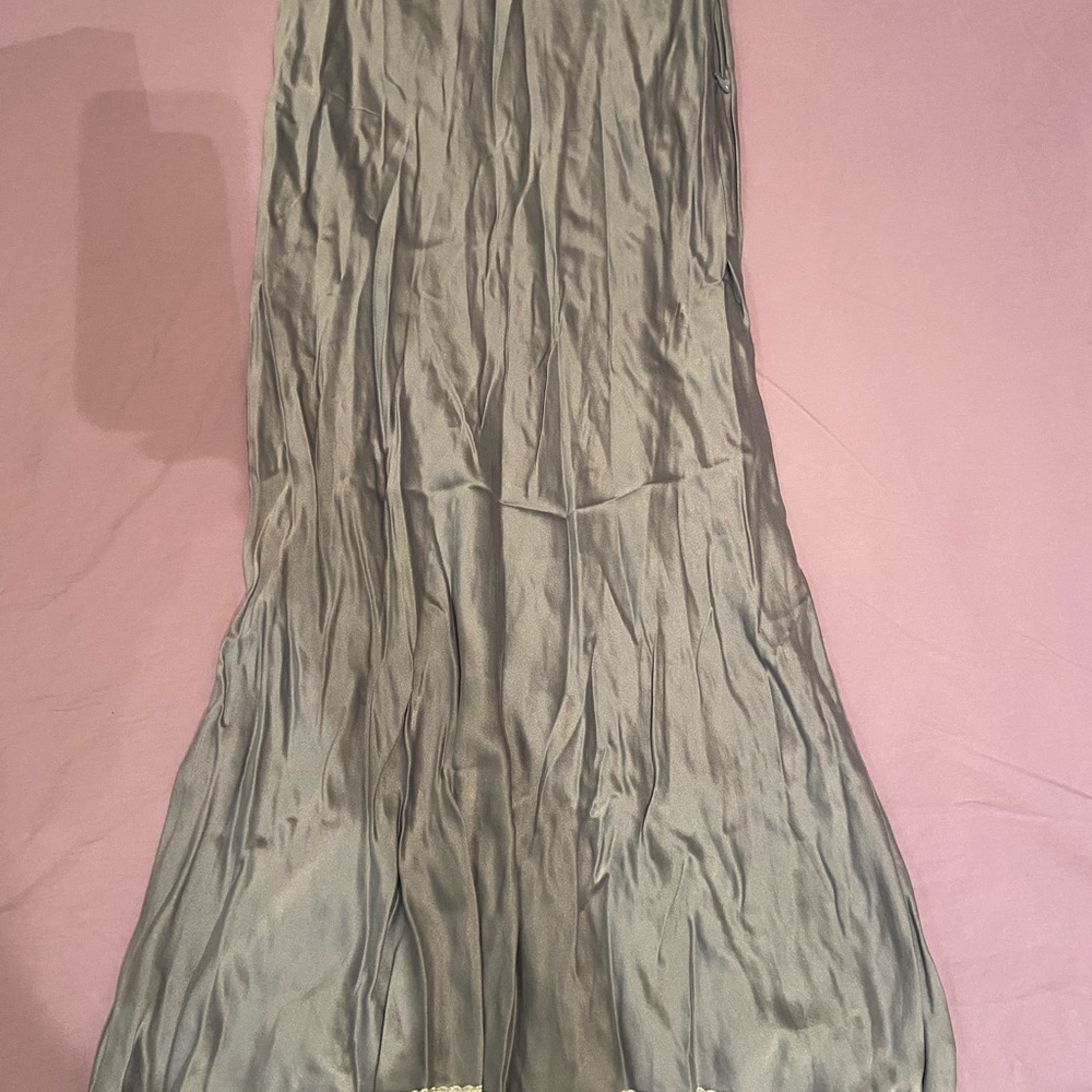 Reformation 2-Piece Blue Beatrice Set Dress 100% Silk - Picture 4 of 6